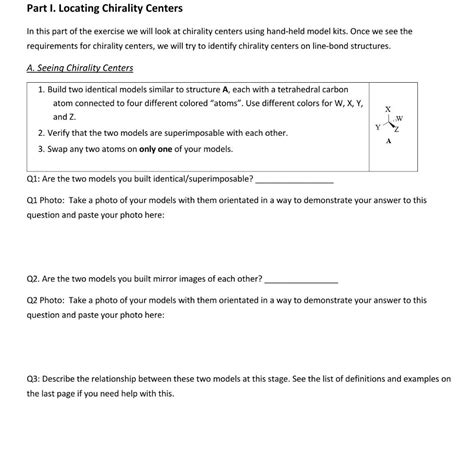 Solved Part I. Locating Chirality Centers In this part of | Chegg.com