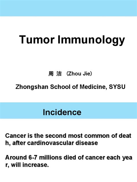 Tumor Immunology: Zhongshan School of Medicine, SYSU | PDF | Cytotoxic ...