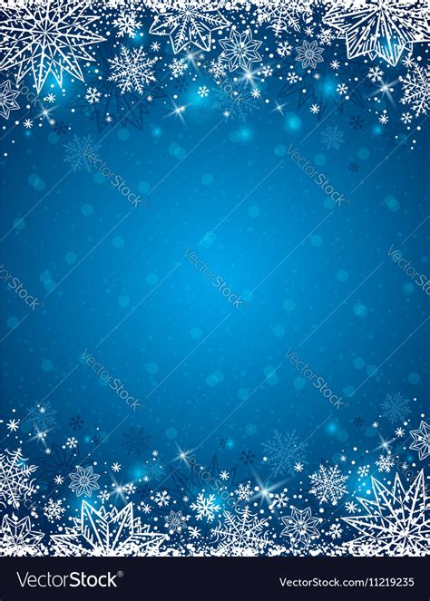 Christmas background with frame snowflakes Vector Image