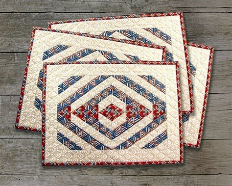 TEEPEE TRAILS Quilted Placemats Pattern - Etsy | Patrón acolchado ...