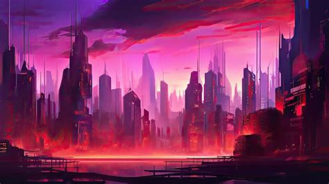 Premium AI Image | cyberpunk city pink wallpaper for desktop background ...