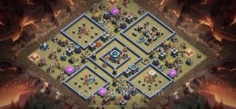 Best Anti 3 Stars War Base TH13 with Link, Anti Air / Electro Dragon ...