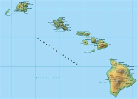 Detailed Map Of Hawaiian Islands