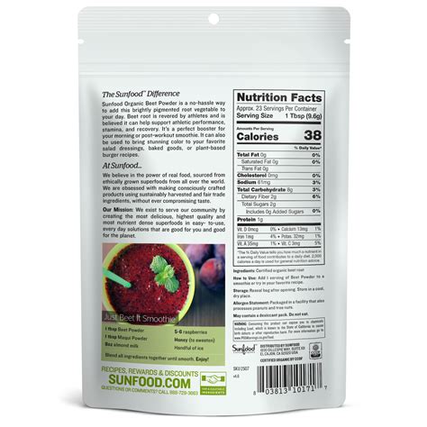 Beet Powder, 8oz - 100% Raw, Organic Superfood