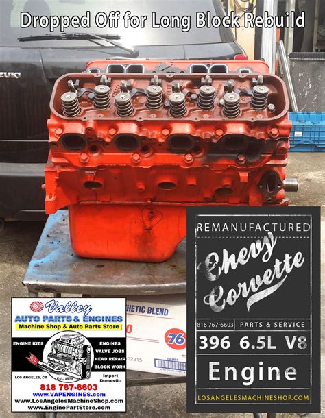 65 Big Block Chevy 396 Remanufactured Engine - Los Angeles Machine Shop ...