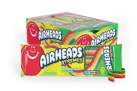 AirHeads Xtremes Sweetly Sour Candy Belts, Bulk Gifts Box, Rainbow ...