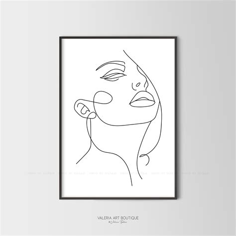 Face Line Artwoman One Line Artfemale Drawingabstract Face - Etsy Australia