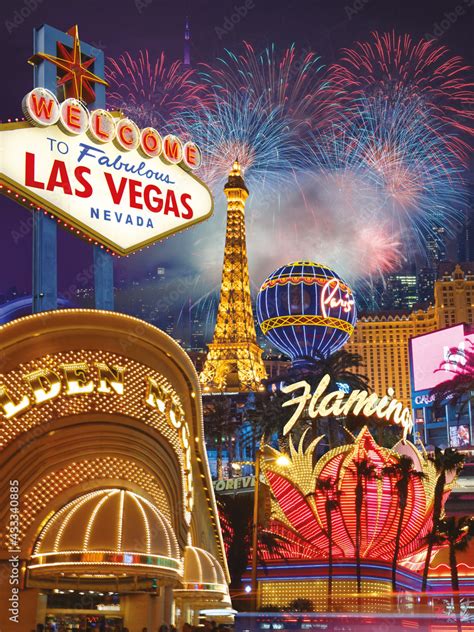 Las Vegas Casinos fireworks Stock Photo | Adobe Stock