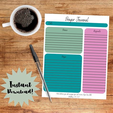 Digital Prayer Journal Daily Prayer Journal Printable Journal Pages ...