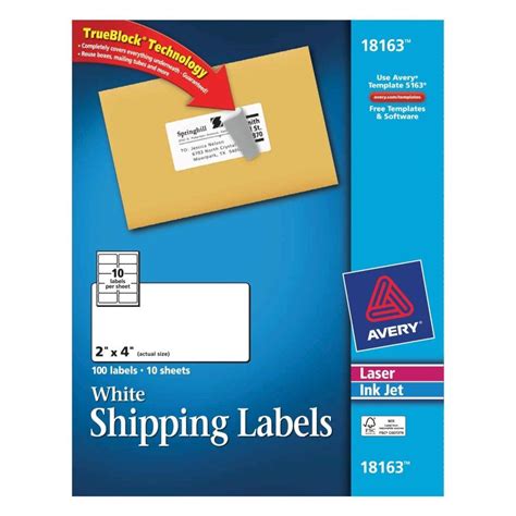 Avery White Shipping Labels 2″ x 4″ (18163) – Office Systems Aruba