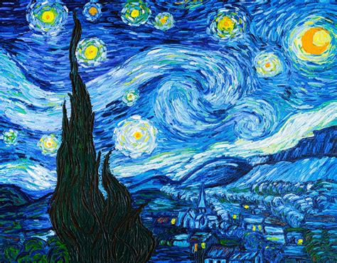 The Starry Night by Van Gogh original oil reproduction on | Etsy in ...