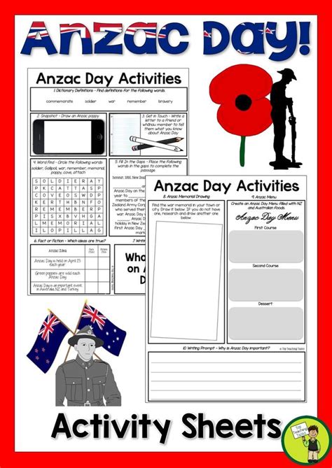 Anzac Day Activities Freebie | Anzac day, Anzac, Activities