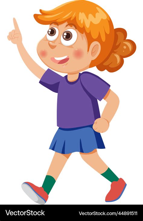 A girl pointing finger cartoon character Vector Image