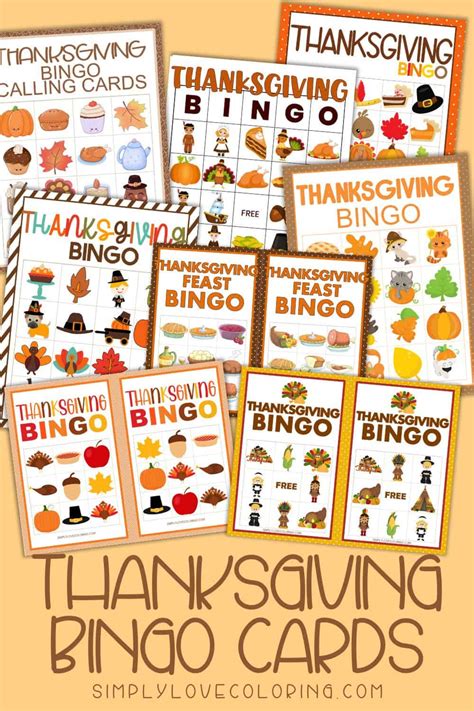 Thanksgiving Bingo Cards (Free PDF Printables) - Simply Love Coloring