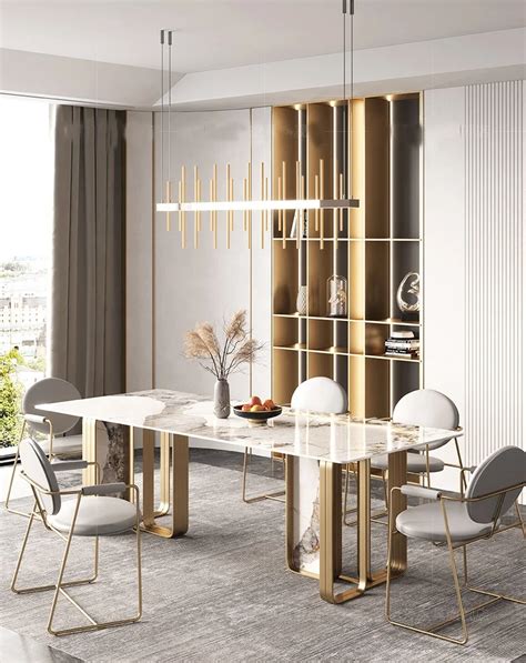 Luxury Marble Dining Table Set Modern Dining Room Furniture Dining Room ...