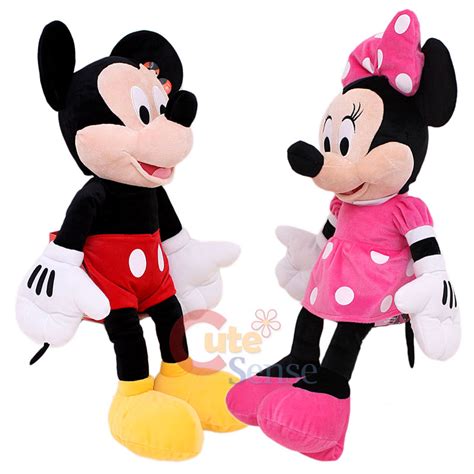 Disney Mickey and Minnie Mouse Plush Doll Jumbo Size 26" Soft Stuffed ...