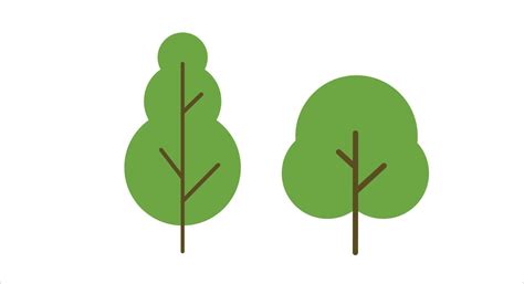 set of green tree drawing flat design 14048385 Vector Art at Vecteezy