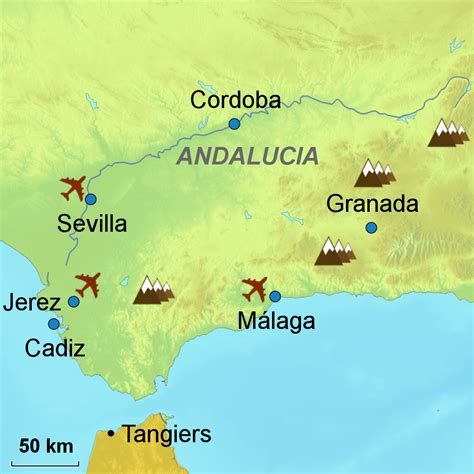 Large Detailed Map Of Andalusia With Cities And Towns | Images and ...