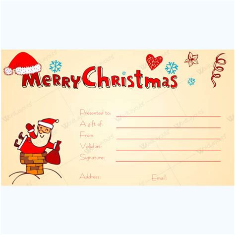 36 Amazing Christmas Gift Certificate Templates (Editable)