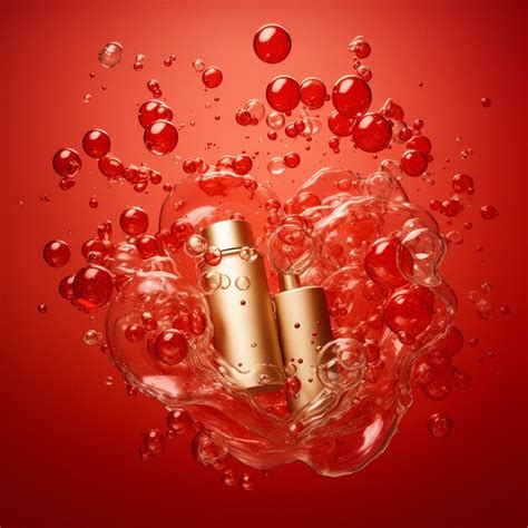 Premium AI Image | A red perfume bottle photography