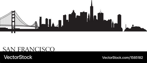 San francisco city skyline silhouette background Vector Image