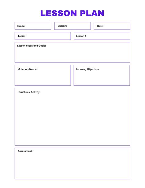 Lesson Plan Word Document