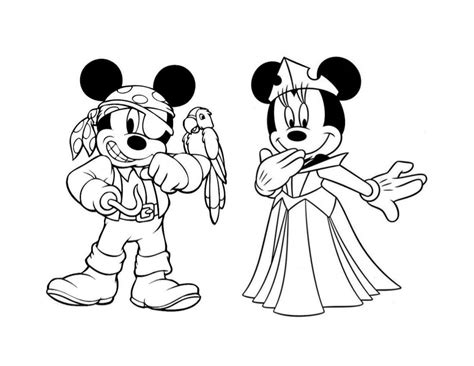 Mickey Pirate Coloring Page