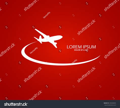 Airplane Symbol Red White Logo Design Stock Vector 349448369 - Shutterstock