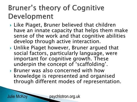 Jerome Bruner Cognitive Development Theory