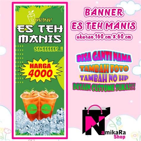 Jual Spanduk Banner Backdrop Es teh Manis / Banner teh Manis / Spanduk ...