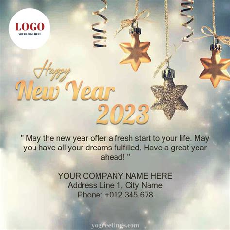 Sparkling 2023 New Year Greeting Card for Company