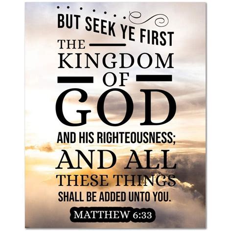 Scripture Canvas The Kingdom of God Matthew 6:33 Christian Wall Art ...