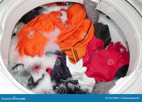 The Clothes In Washing Machine Stock Photos - Image: 21616083