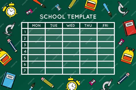 Premium Vector | Back to school timetable design