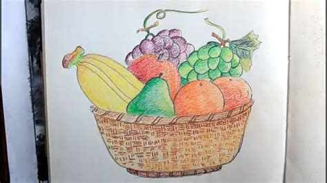 How To Draw Fruits Basket "Still Life"Step By Step/fruits Busket ...