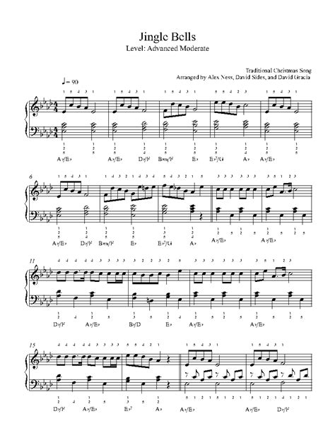 Jingle Bells by Traditional Piano Sheet Music | Advanced Level | Sheet ...