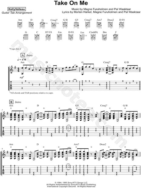 pomocník bezprecedentný fit take on me acoustic guitar tab cez nahý ...