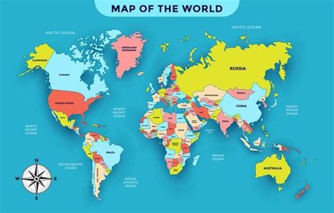 World Map With Countries Names