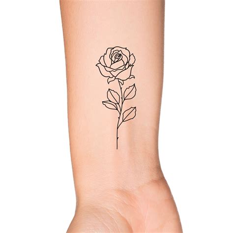 Rose and Stem Tattoo Outline: Get Inspired by These Stunning Designs!