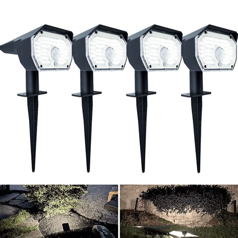 Solar Spot Lights Outdoor, 4 Pack 76 LED Solar Powered Landscape ...