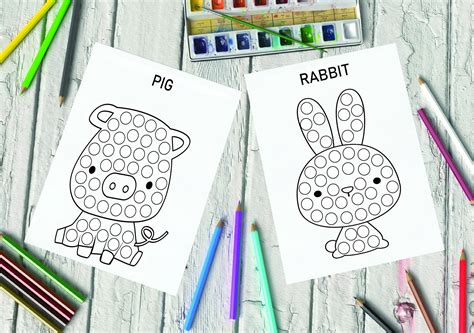 Farm Animals Dot Marker Coloring Pages Bundle 2 Dot Marker Printable Do ...