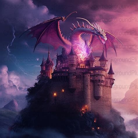 Dragon Guarding Castle Fire - Etsy