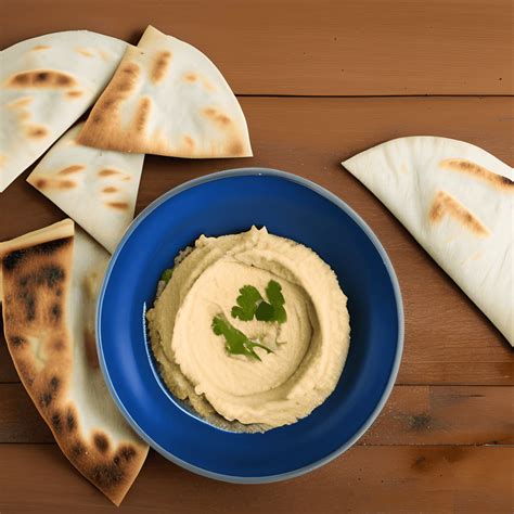 Hummus with Pita Bread · Creative Fabrica