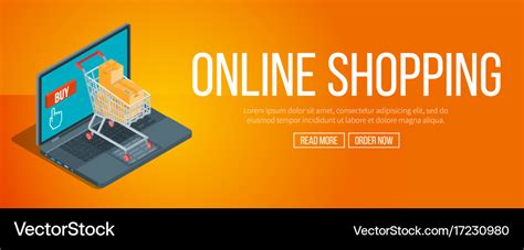 Online shopping banner Royalty Free Vector Image