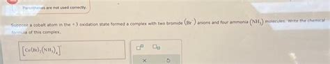 Solved Suppose a cobalt atom in the +3 oxidation state | Chegg.com