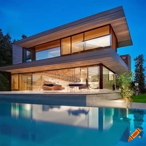 Architecture modern house pool 4k exterior on Craiyon