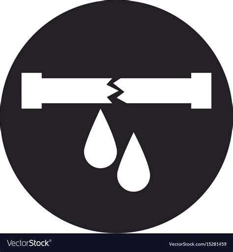 Water leak icon pipe broken plumbing Royalty Free Vector