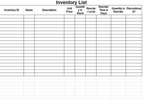 Inventory Sheet Template | Inventory Sheets Template » Template Haven