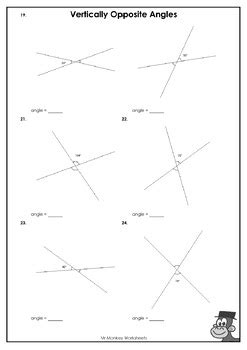 Vertically Opposite Angles Worksheet