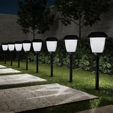 Nature Spring Solar Path Lights, Set of 8- 16-in Tall Stainless Steel ...